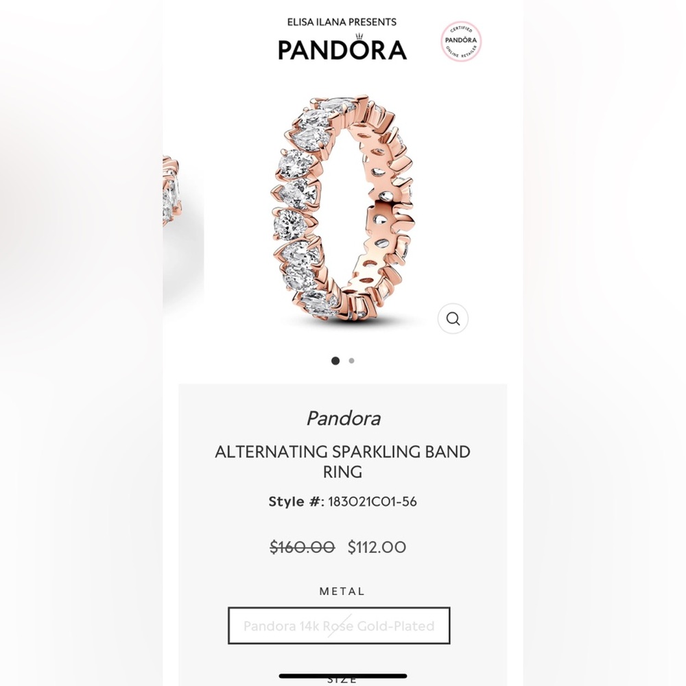 Pandora
ALTERNATING SPARKLING BAND RING
